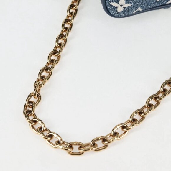 LOUIS VUITTON Monogram Denim Square bag Hand Bag Blue - Picture 8 of 16